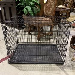 Black Folding Metal Dog Crate - See measurements