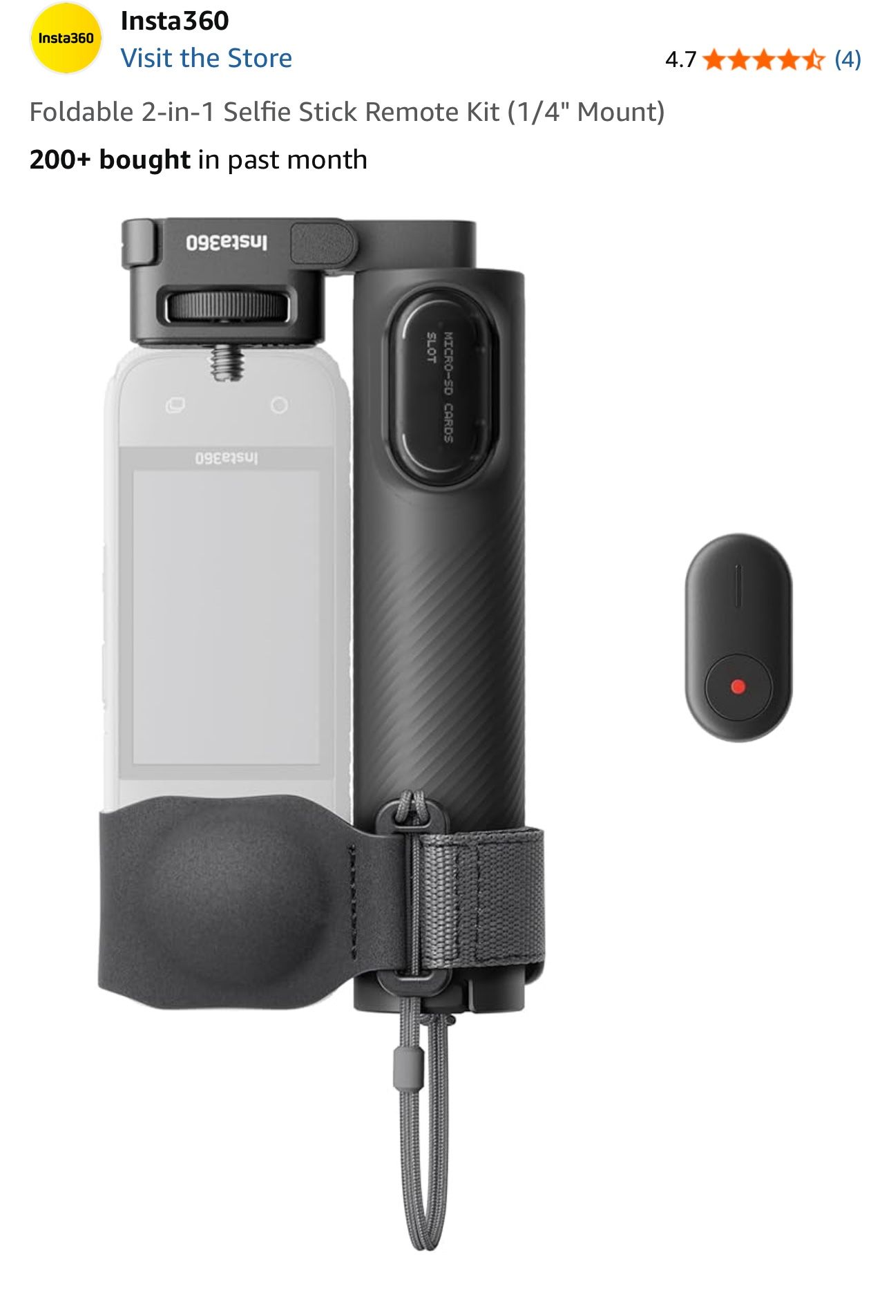 Insta360 Foldable in Selfie Stick Remote Kit