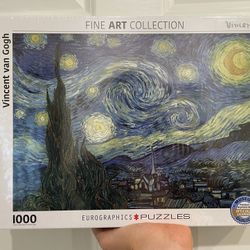 Fine Art Collection Starry Night Van Gogh NIB 1000 Piece Jigsaw Puzzle Euro Vinc. Condition is brand new/sealed! Ships out ASAP!
