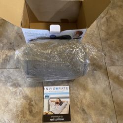 Invigorate - Massaging Roll Pillow - Battery Operated Plush Massager Portable. Color-Gray