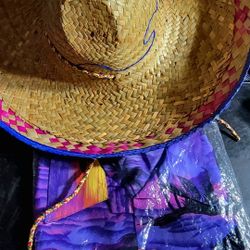 HALLOWEEN: TOURIST CUSTOME, NEW SHIRT & SOMBRERO. $17 PICK EITHER OR BOTH FOR $30. FIRM. CAN SHIP W/PAYPAL OR VENMO.