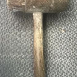 Vintage Wood Ship Mallet Hammer 6x13 inches