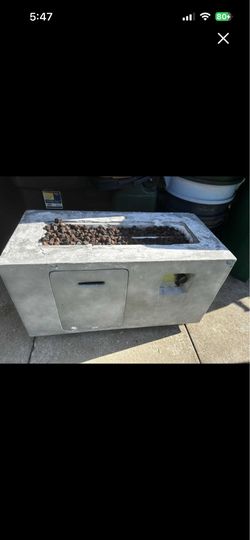 Propane Gas Fire Pit 24”T 41.75”L 20.25”D rectangle stainless steel burner see description