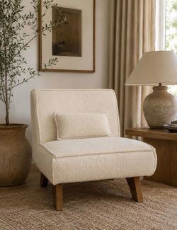 Cream Bouclé Accent Lounge Chair