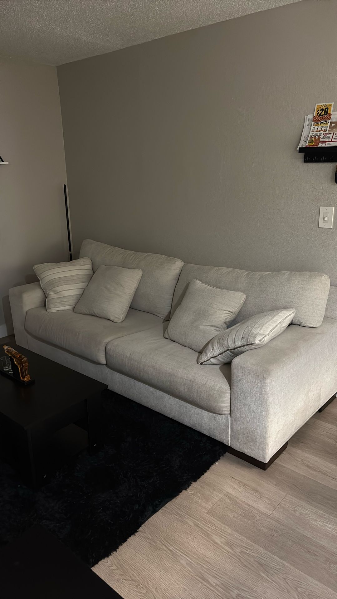 Large Light Gray Modern Sofa - Deep Seating - Excellent Condition