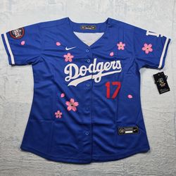 Women's Dodgers Shohei Ohtani #17 Cherry Blossom Jersey Size L