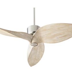Hawkeye 52” Indoor Satin Nickel Ceiling Fan with Wall Control
