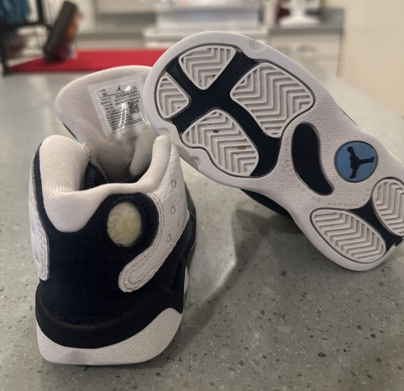 Air Jordan 13 Size 8C TD Obsidian Powder Blue XIII White Retro