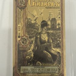 Arizona 1/2 Goldback 1/2000 Oz Fine Gold .999  24k