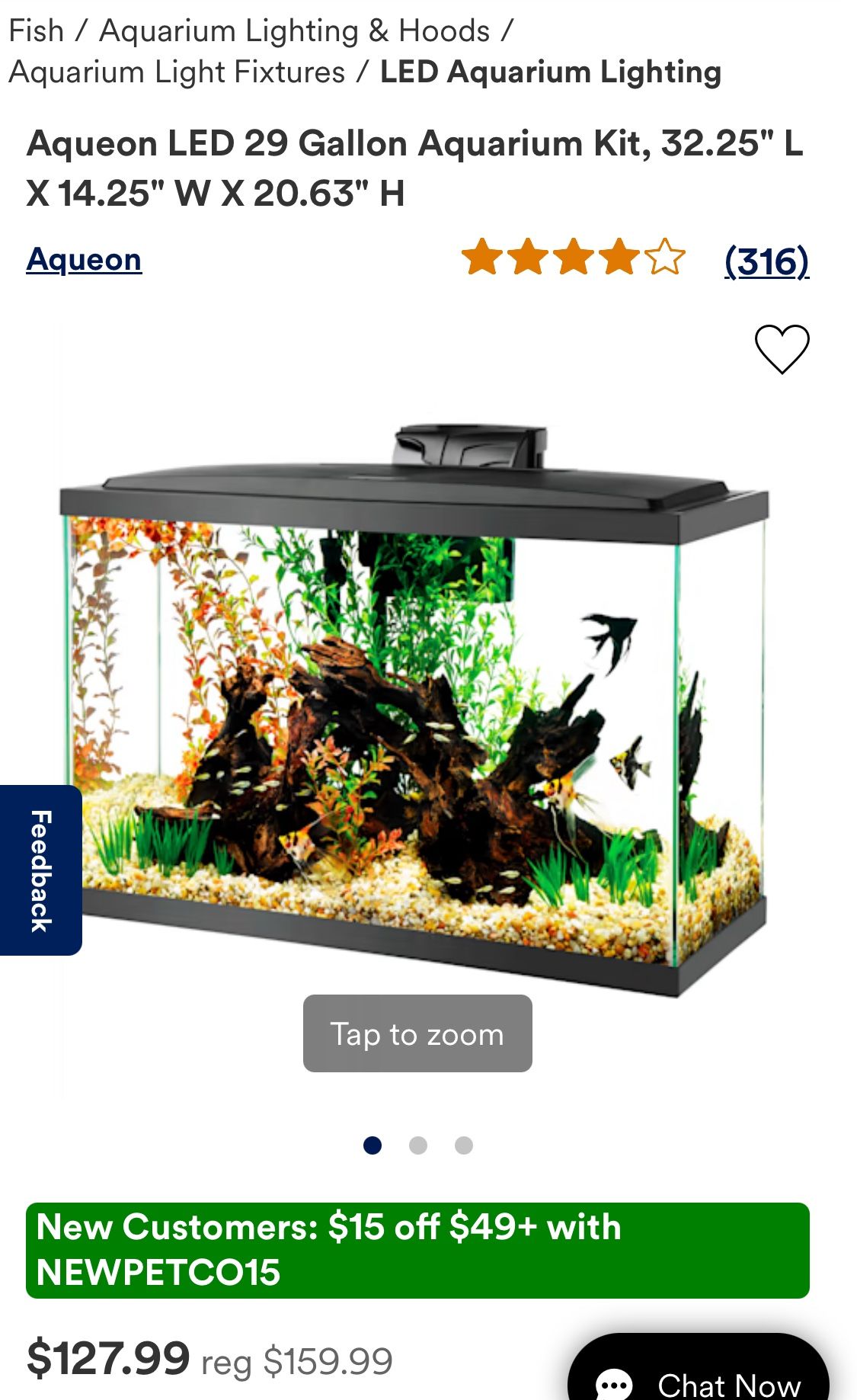 Aqueon LED Aquarium Kit 29 Gallon Fish Tank And Cabinet Stand