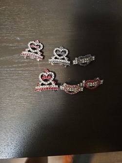 6 Long Hair Dog Hair Bling Clips