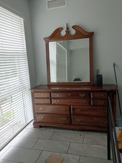 Wood Dresser with Mirror