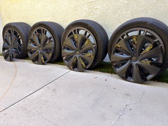 Tesla Model S 19" Tempest Wheels + Tires + Aero Wheel Covers