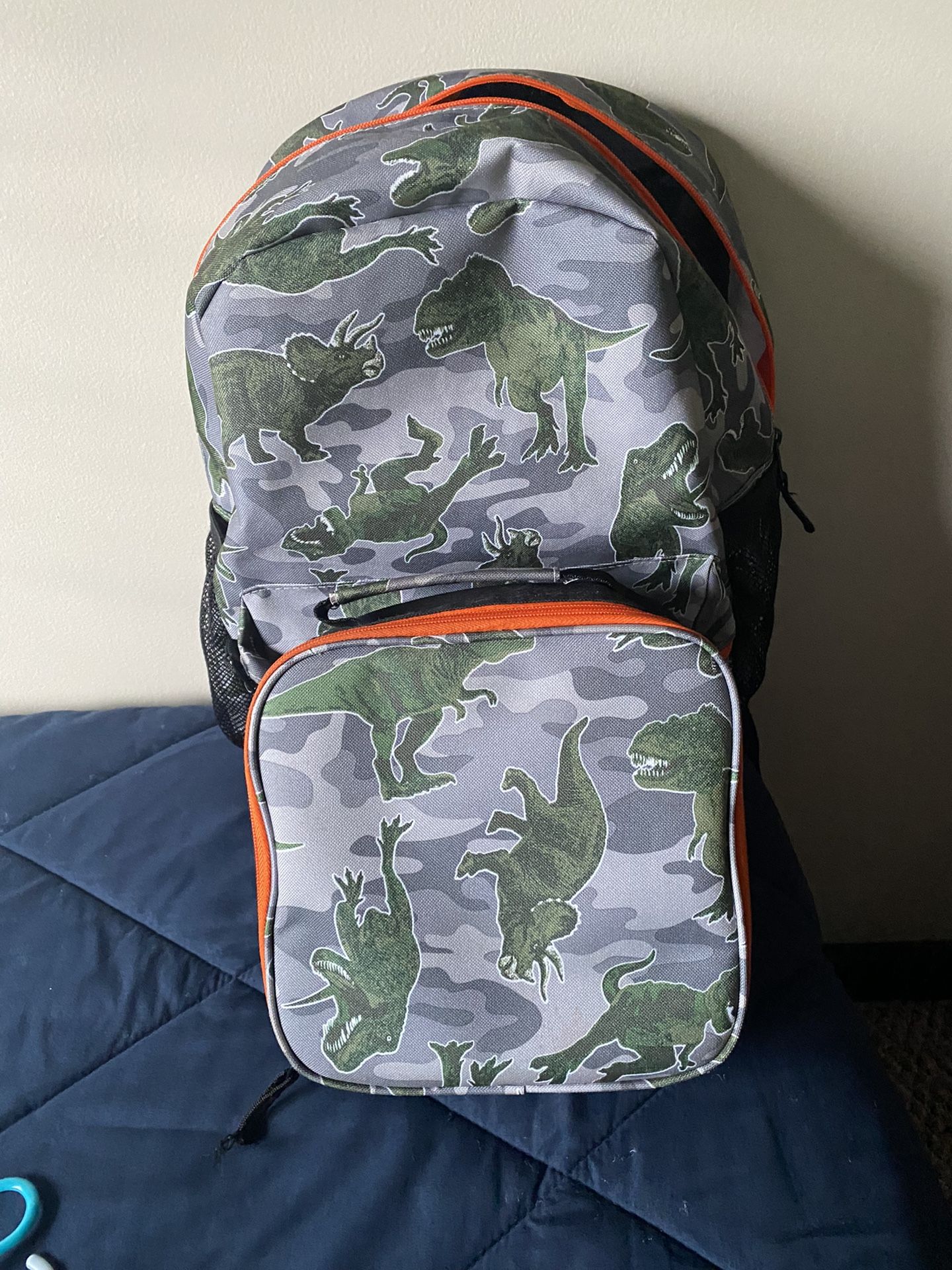 Boys Dino Backpack With Lunch Box