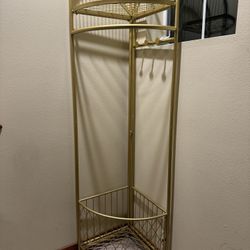 corner coat rack with storage