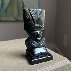 Small Aztec Mayan Golden Sheen Obsidian Carving ( firm on price )