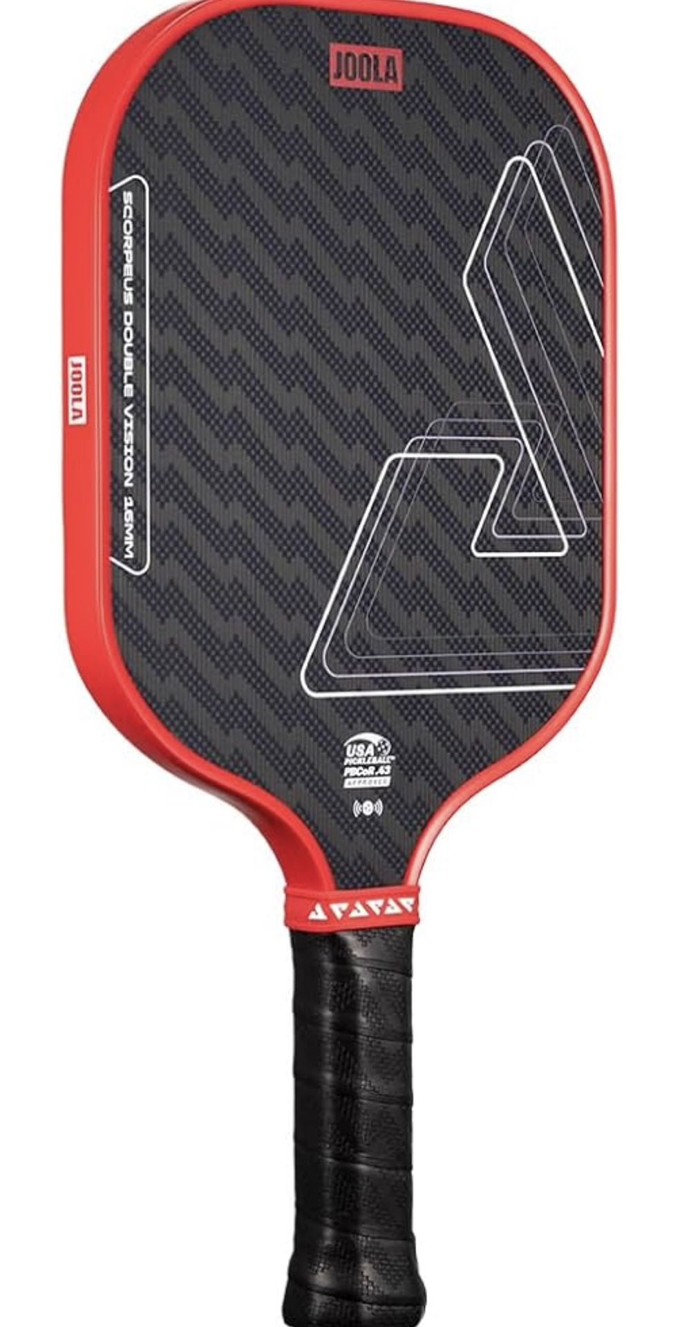 JOOLA Double Vision 16mm Pickleball Paddle - Signature and Standard Shape - Aramid Surface for Softer Responsive Touch - SK Film for Reduce Vibration