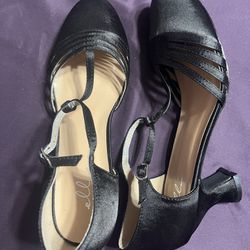 Ellie Black Satin Shoes