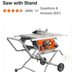 Ridgid 10 inch table saw