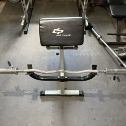 Preacher Curl Machine W/ Ez Curl Bar