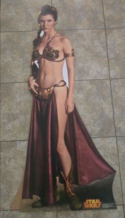 Star wars slave leia princess leia organa cardboard lifesize standee party halloween decor collectible vintage