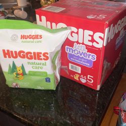 Size 5 Huggies Diapers And Baby Wipes