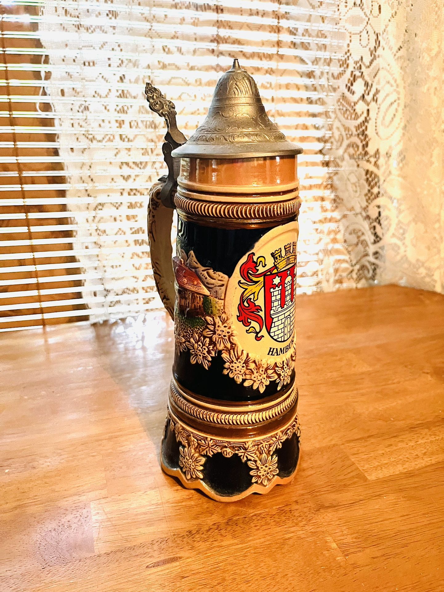 German Musical Beer Stein w/pewter Top 