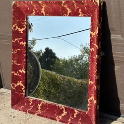 Gothic Vintage Mirror With Beautiful Velvet Frame
