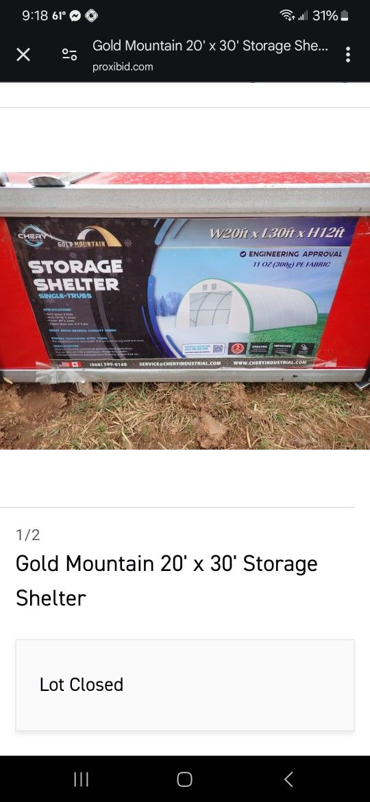 20x30x12 Garage/storage Industrial Quality