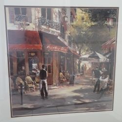 Brent Heighton , Bistro Waiters Artwork Framed 31"x 31"  NEW