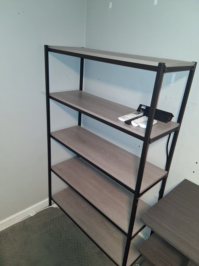 Aluminum Wood Shelves And And Dresser 