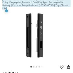 WINFREE Smart Lock for Sliding Doors & Windows | 5-in-1 Entry: Fingerprint,Password,Card,Key,App | Rechargeable Battery | Extreme Temp Resistant (-20℃