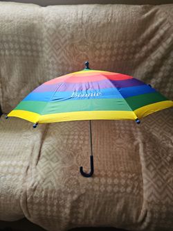 Rainbow Striped Kids Umbrella – Personalized "Bonnie"