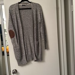 new rdi long cardigan brown patch on sleeve M