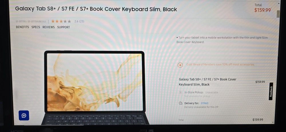 1)Samsung Galaxy Tab S8+ Galaxy Tab S7 FE Book Cover Keyboard Slim Black. 2 more