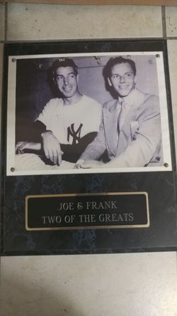 Joe Dimaggio Frank Sinatra Plaque 12x15