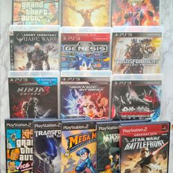 PlayStation 2 And 3  Games   GTA, God Of War , Transformers And More READ DESCRIPTION!! WOULD TRADE!!  
