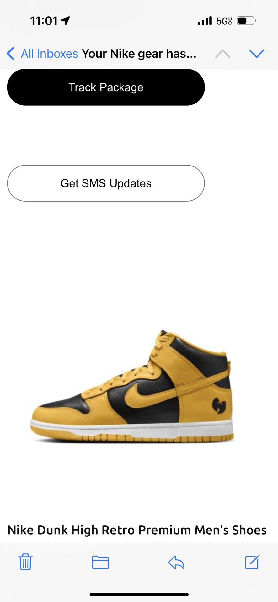 Nike Dunk High Wu Tang Sz 10 DS