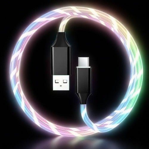 USB C to USB C Cable 60W Fast Charging with Bright Light Strip for Phone 16 Pro Max/16 Plus/16 Pro/16,15 Pro Max, 3ft Type C Car Charger Cord Phone Co