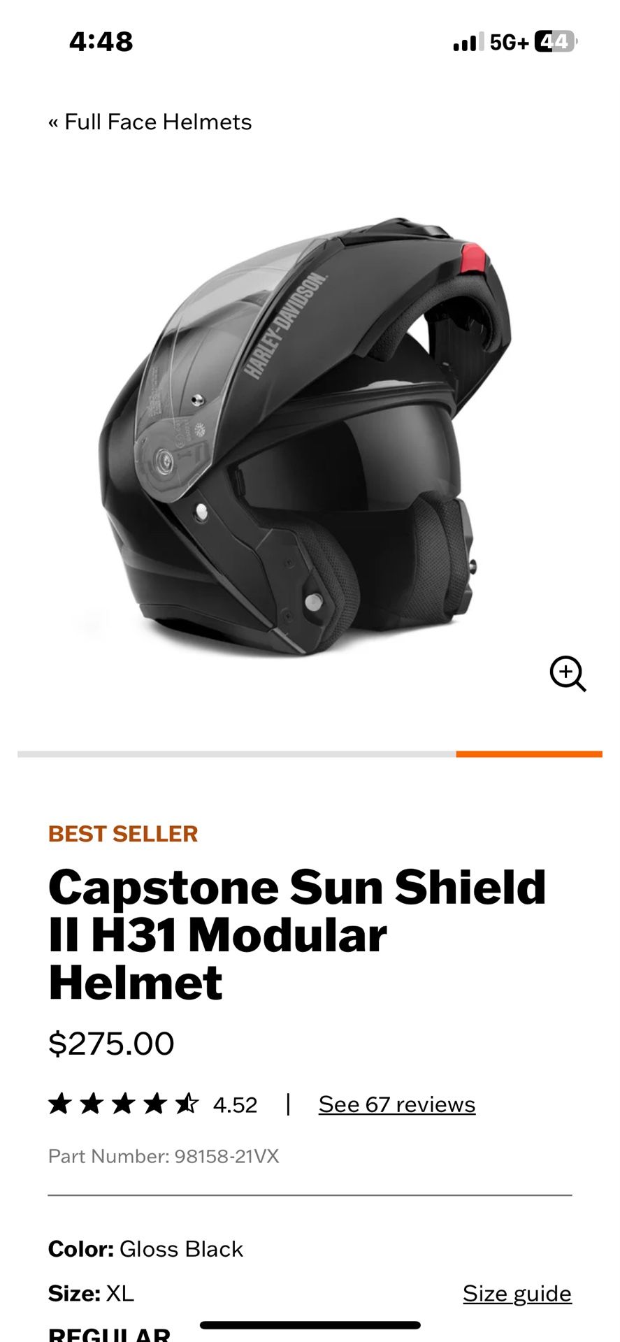 Harley Davidson Capstone Sun Shield Helmet