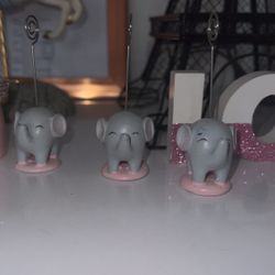 3 Elephant Photo Holders 