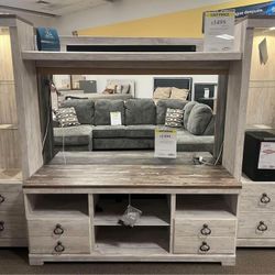 New 🎉🌲$20 Down Payment Finance 🌲🎉Willowton 4 Piece Entertainment Center /Tv Stand