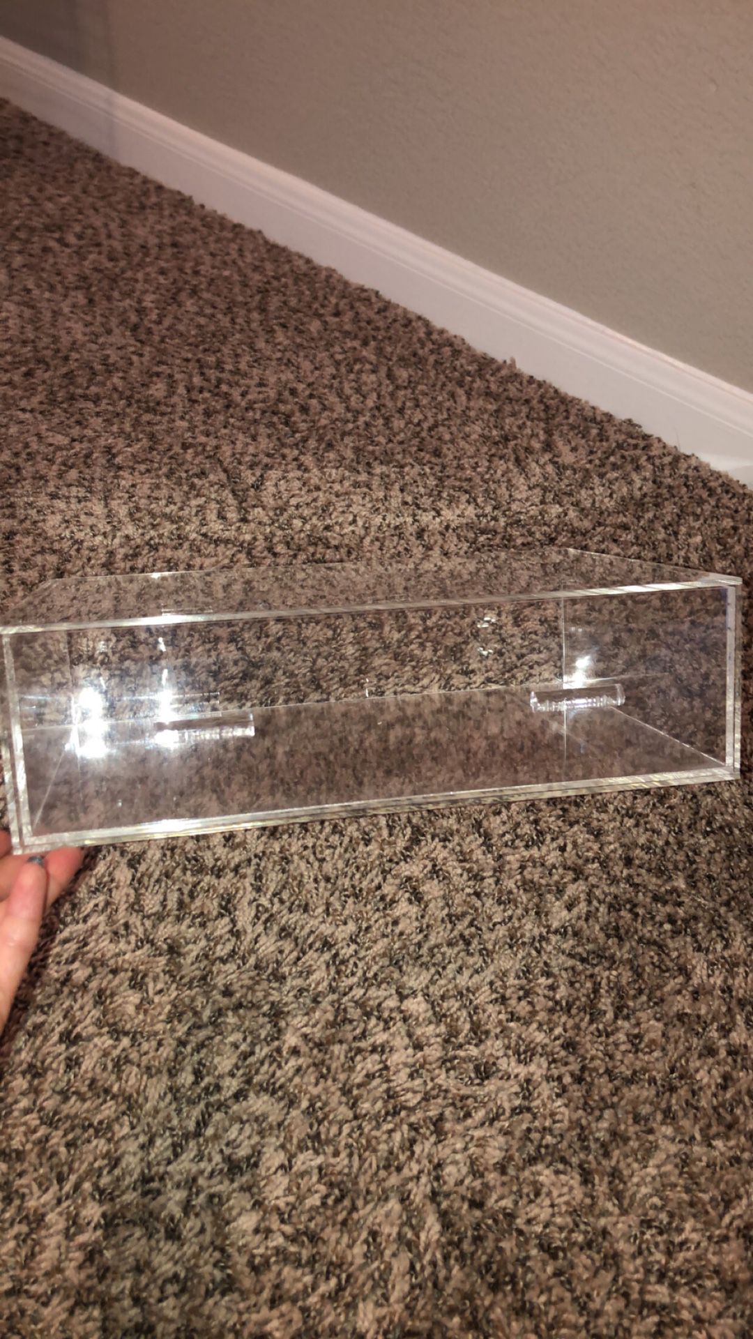 Clear plastic drawer