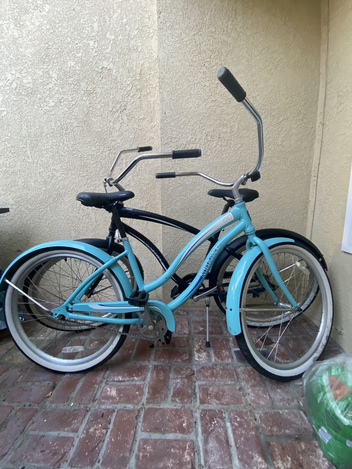 two cruiser bikes