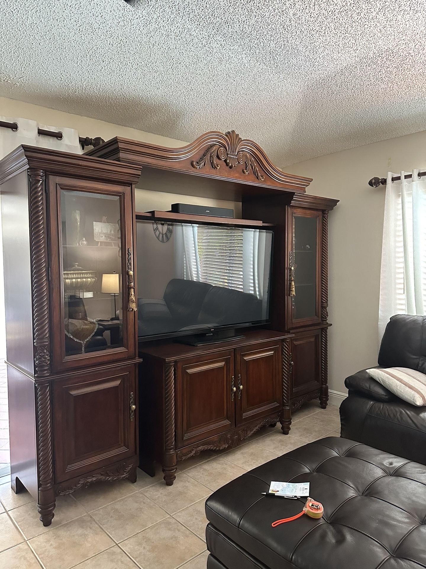 Wood Wall Unit With Lights 