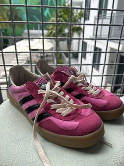 adidas gazelle silver green womens Gucci // X Adidas Pink & Multicolour Velvet & Suede Gazelle Sneaker  VSP  Consignment