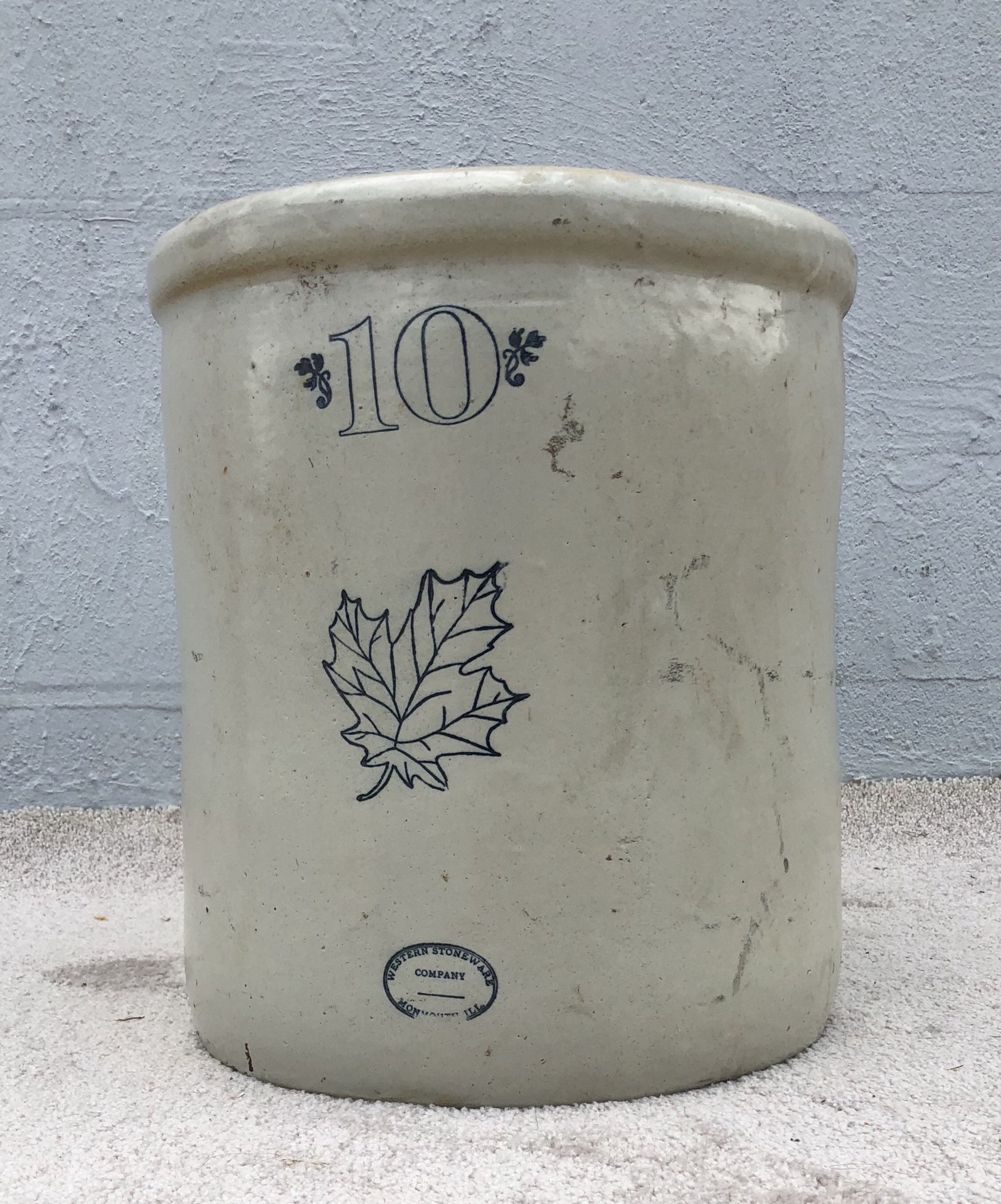 Antique Western Stoneware 10 Gallon Crock