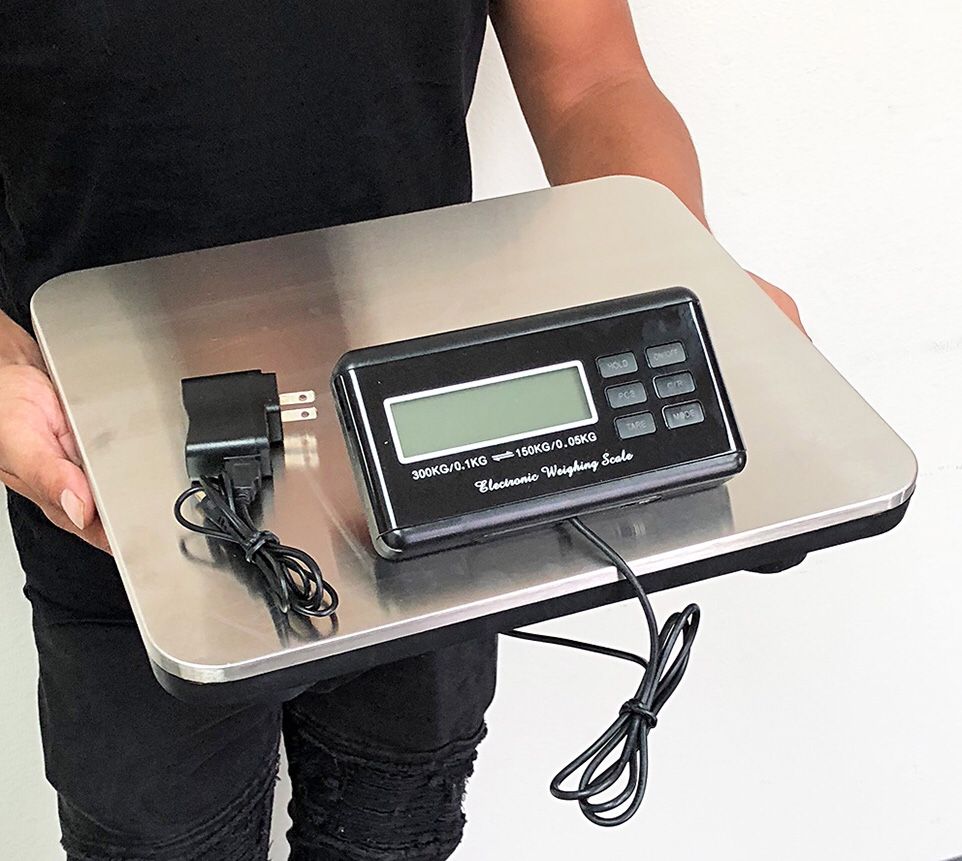 New $45 LCD AC Digital Floor Bench Scale Postal Platform Shipping 300KG Weight 660lbs