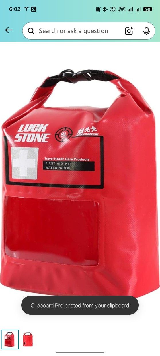 5L Emergency First Aid Kit Dry Bag for Kayaking, Sailing, Camping | Compression Bag Pouch with Shoulder Strap | Red Duffle Sack for Outdoor Activities