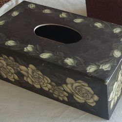Wooden Decorated Tissue Box Cover